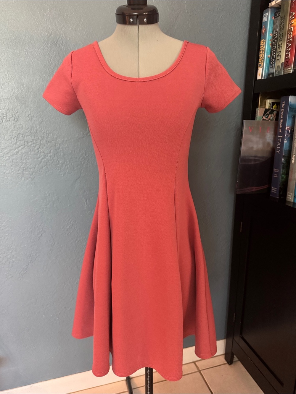Olivia Rae Coral Scoop-Neck Fit & Flare Mini Dress